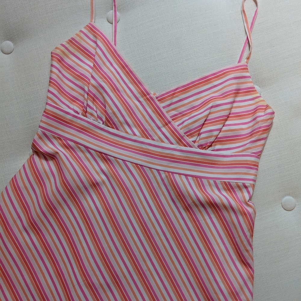 J Crew Pink and Orange Striped Sun Dress Size 4